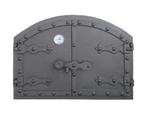 Drzwiczki żeliwne WĘGIERSKIE 525x355 z termometrem, H2102