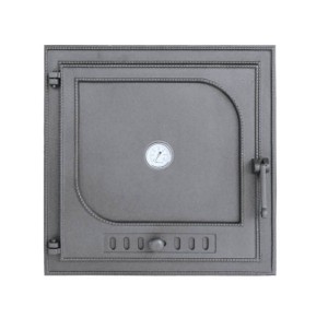 Drzwiczki żeliwne DW9 485x485 + Termometr, H1519